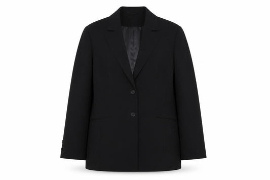 Essentials Womens Black Size 16 Regular Fit Two-Button Suit Jacket