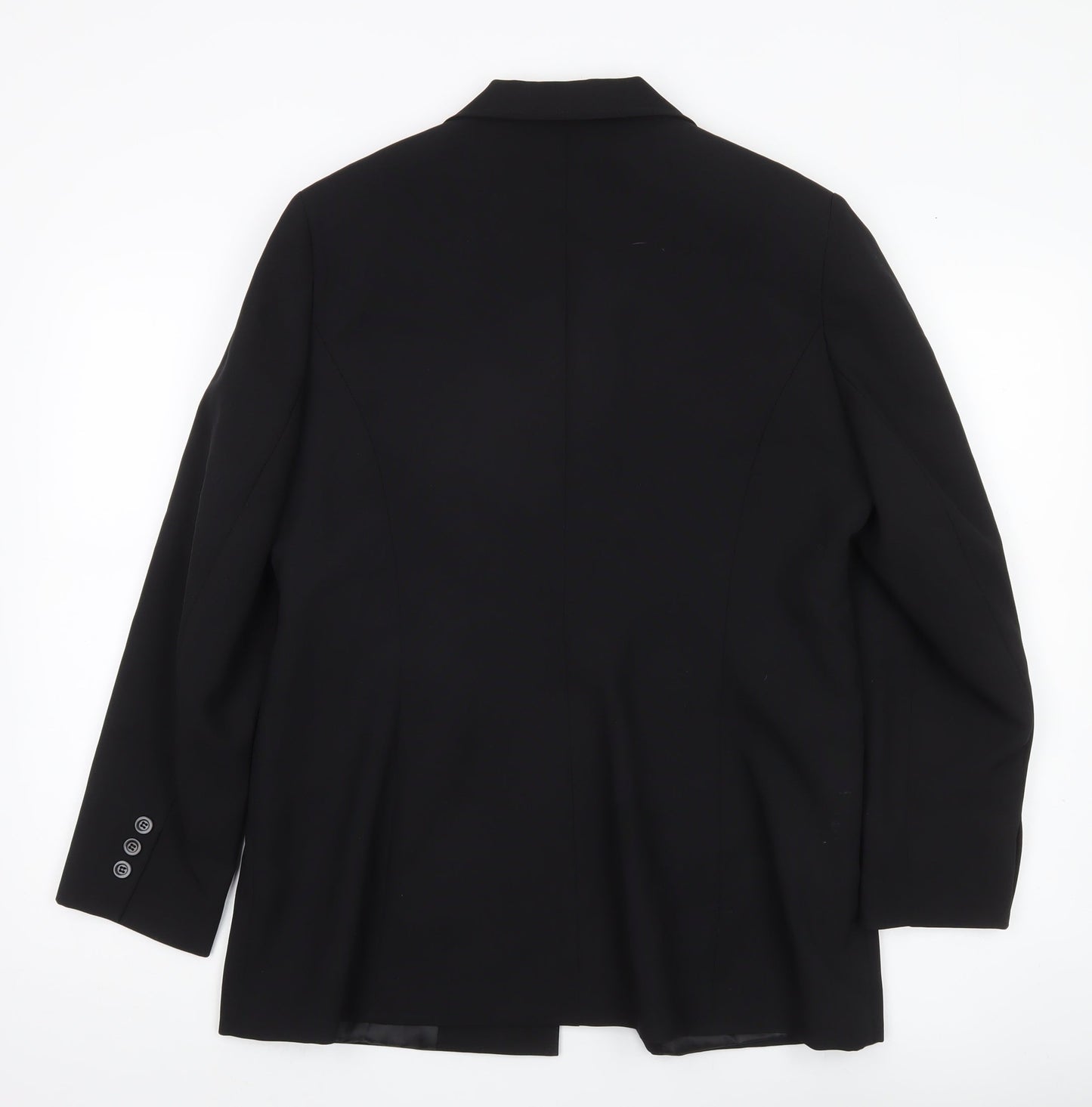 Essentials Womens Black Size 16 Regular Fit Two-Button Suit Jacket