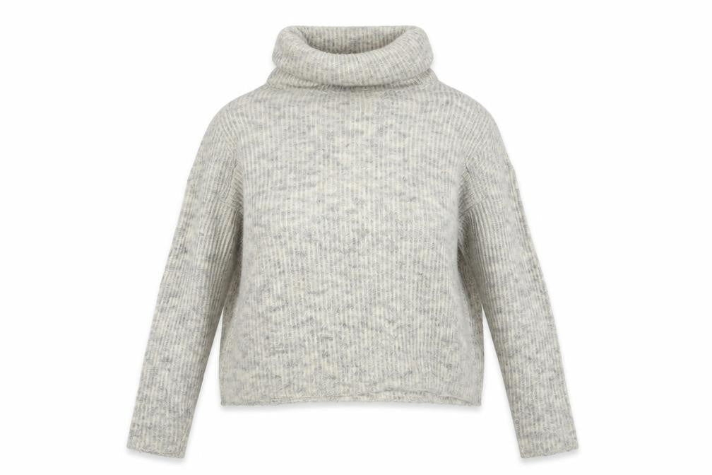 New Look Petite Women’s Grey Cold Shoulder Roll Neck Jumper Size 10