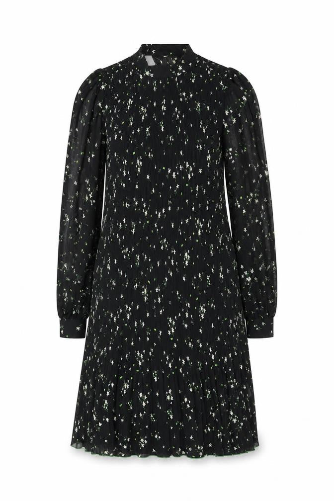 Hush Women’s Black Floral Shift Dress Size 10 Long Sleeve Knee Length