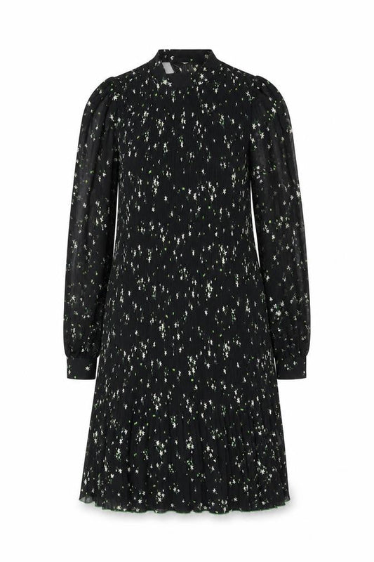 Hush Women’s Black Floral Shift Dress Size 10 Long Sleeve Knee Length