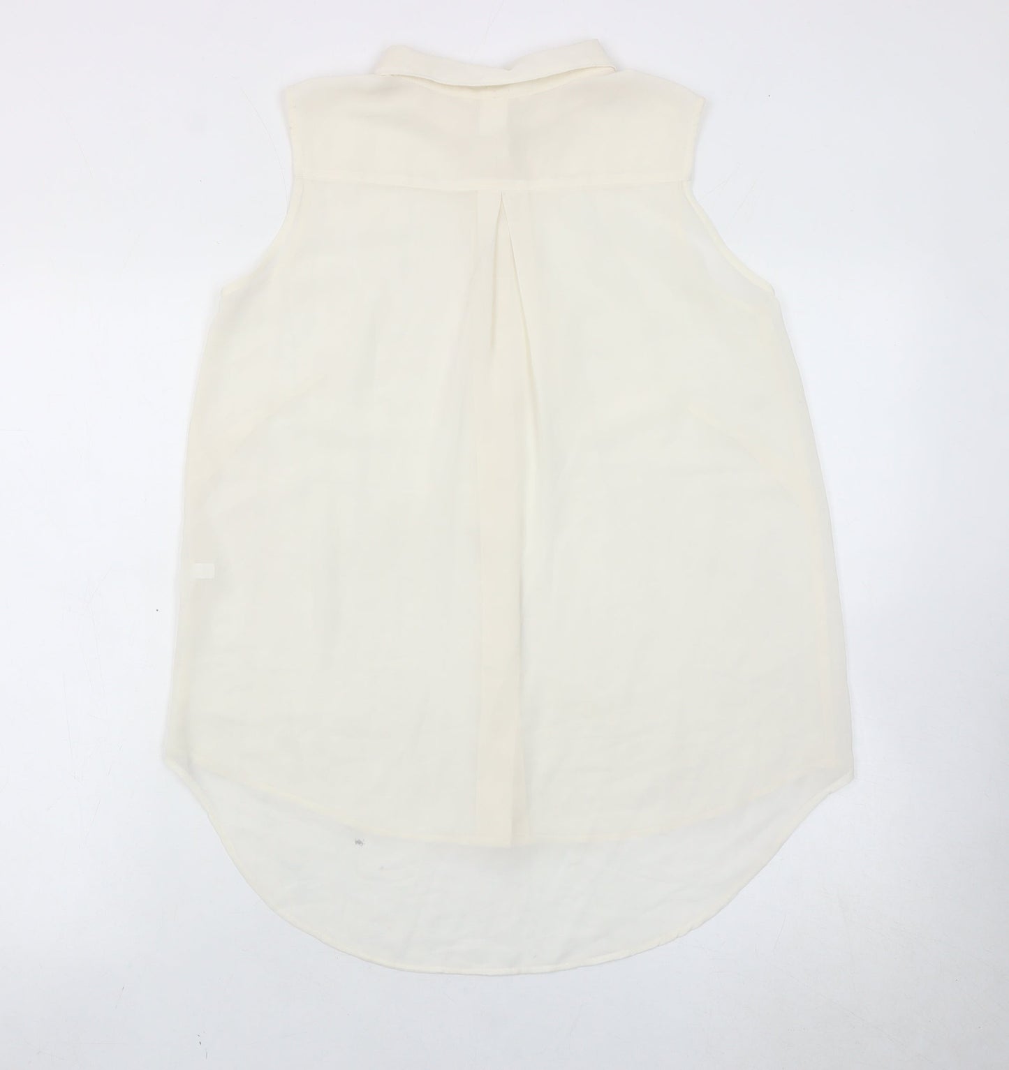H&M Women’s Ivory Sleeveless Button-Up Blouse Size 10