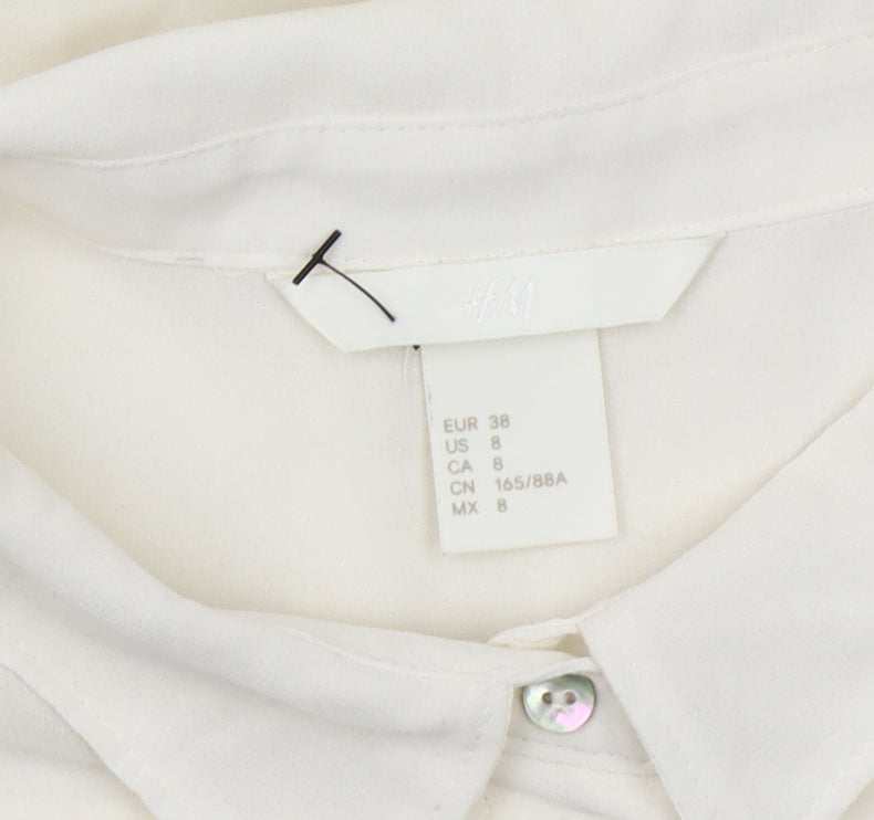 H&M Women’s Ivory Sleeveless Button-Up Blouse Size 10