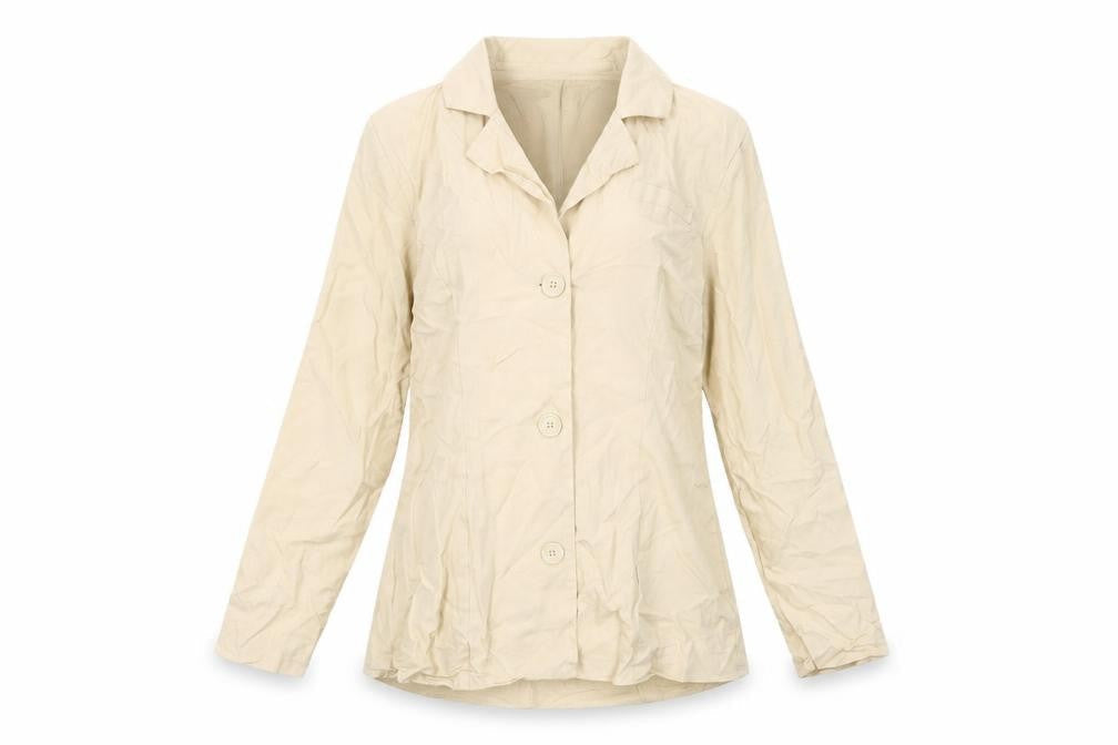PrettyLittleThing Women’s Beige Jacket UK 8 Viscose Notch Lapel
