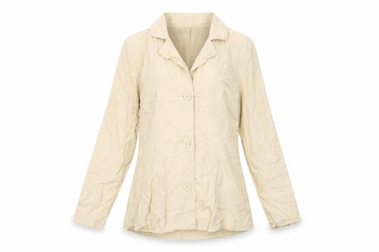 PRETTYLITTLETHING Women’s Beige Jacket UK 8 Viscose Notch Lapel
