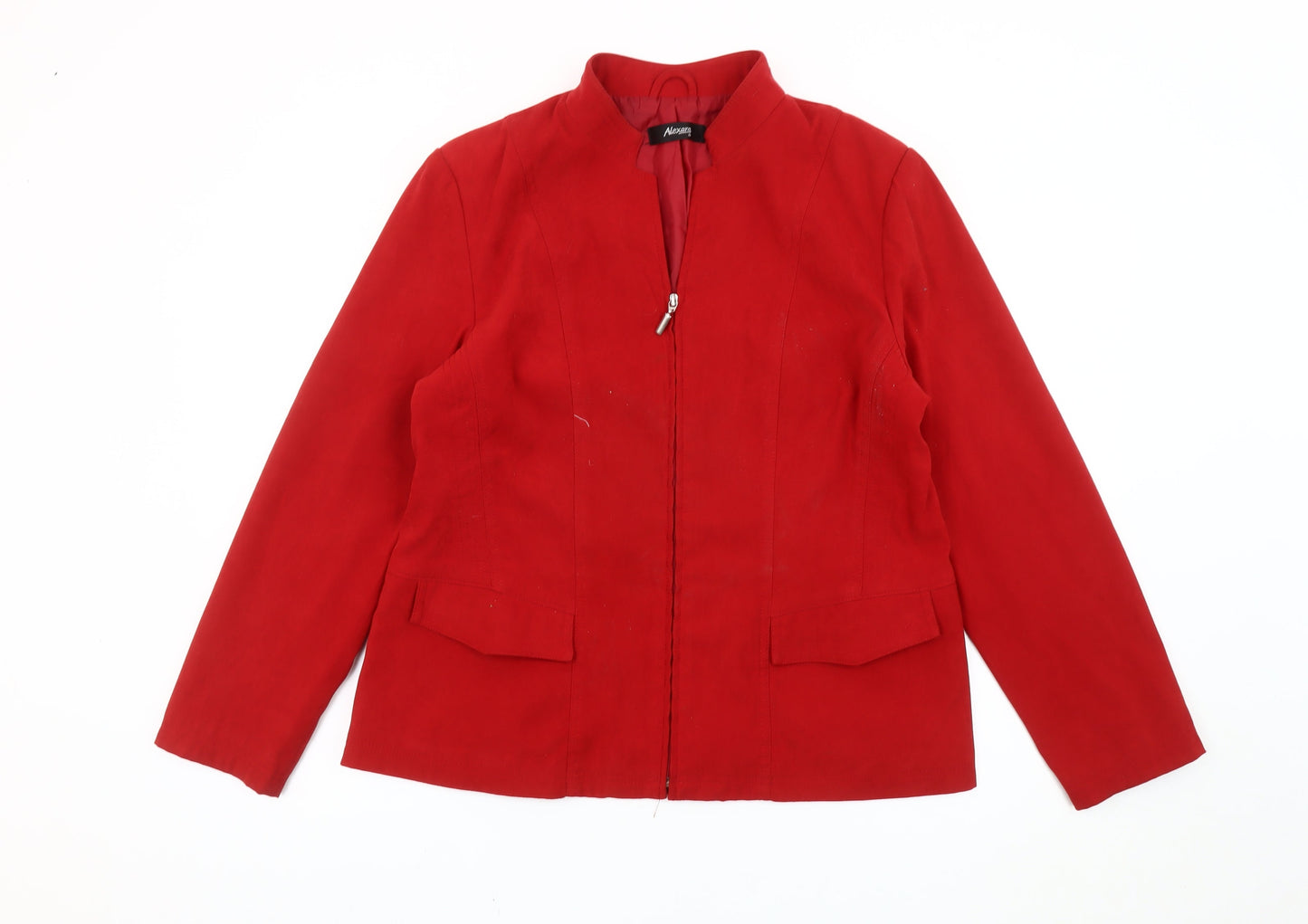 Alexara Women’s Red Size 20 Zip Up Basic Jacket with Pockets