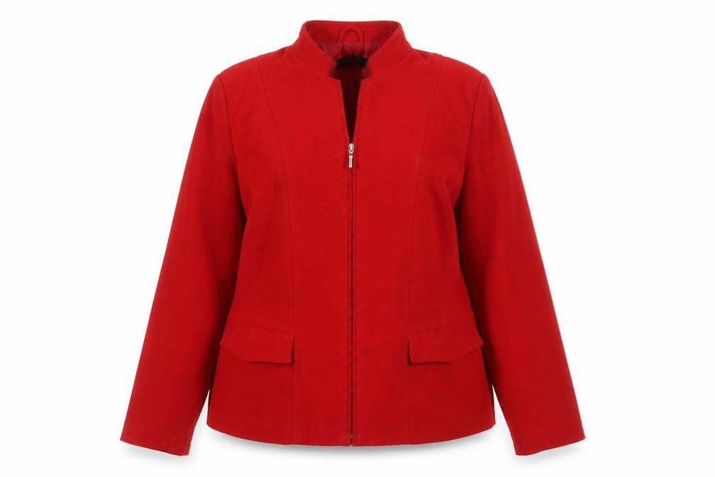 Alexara Women’s Red Size 20 Zip Up Basic Jacket with Pockets