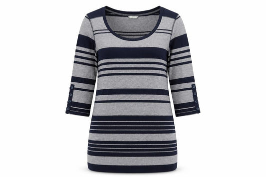 Marks & Spencer Womens Grey Blue Striped Shift Dress Size 10