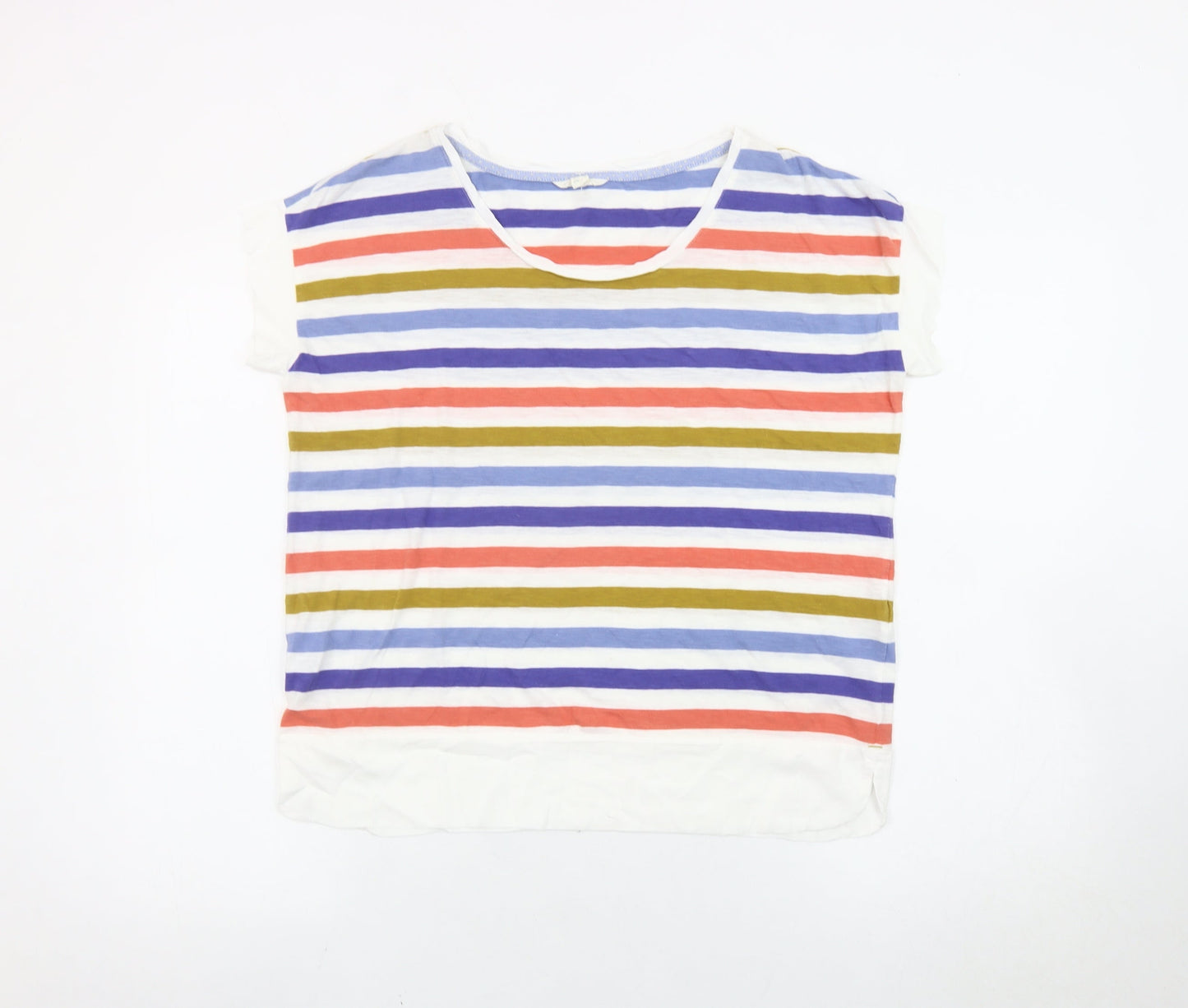 White Stuff Womens Multicoloured Striped T-Shirt Size 8 Cotton