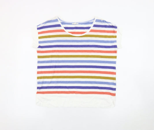 White Stuff Womens Multicoloured Striped T-Shirt Size 8 Cotton