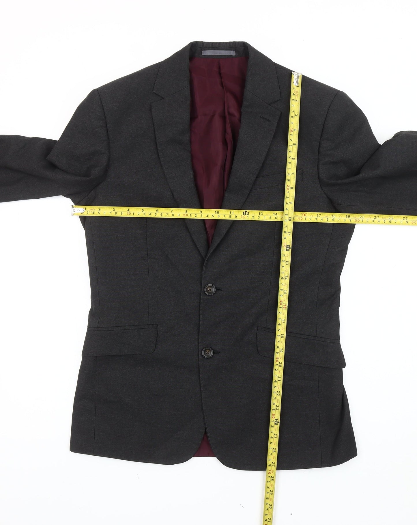 Marks and Spencer Men’s Grey Blazer 36in Regular Fit Jacket
