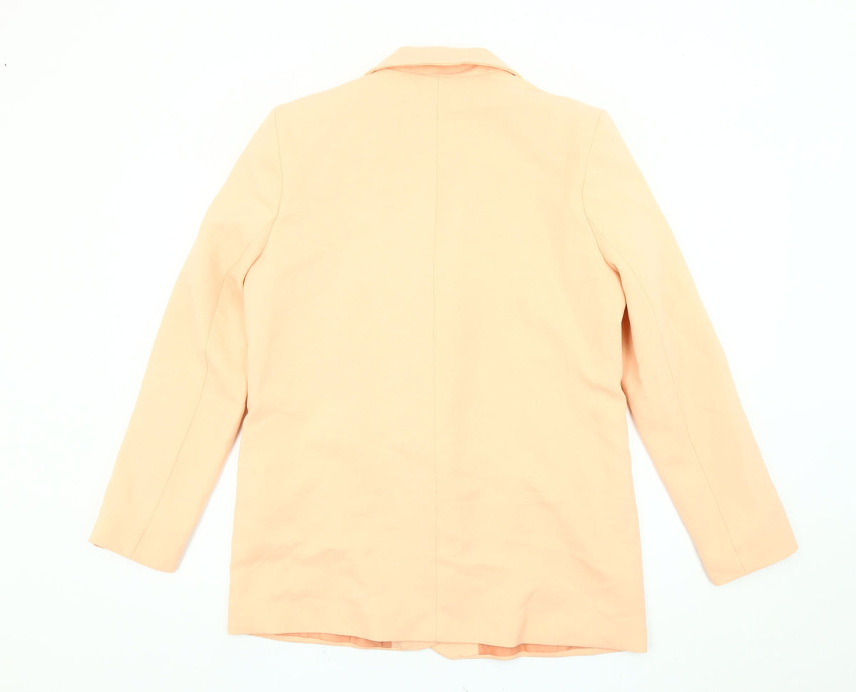 Primark Women Orange Blazer Jacket Size M UK 12-14 Single Breasted
