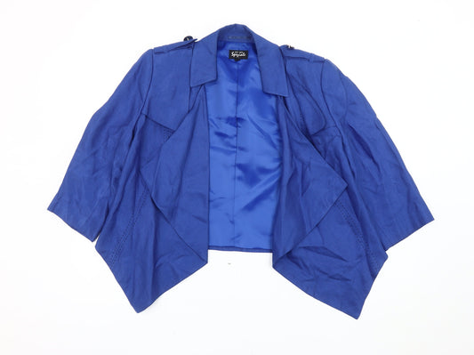 Marks and Spencer Women Blue Linen Viscose Blazer Size 14