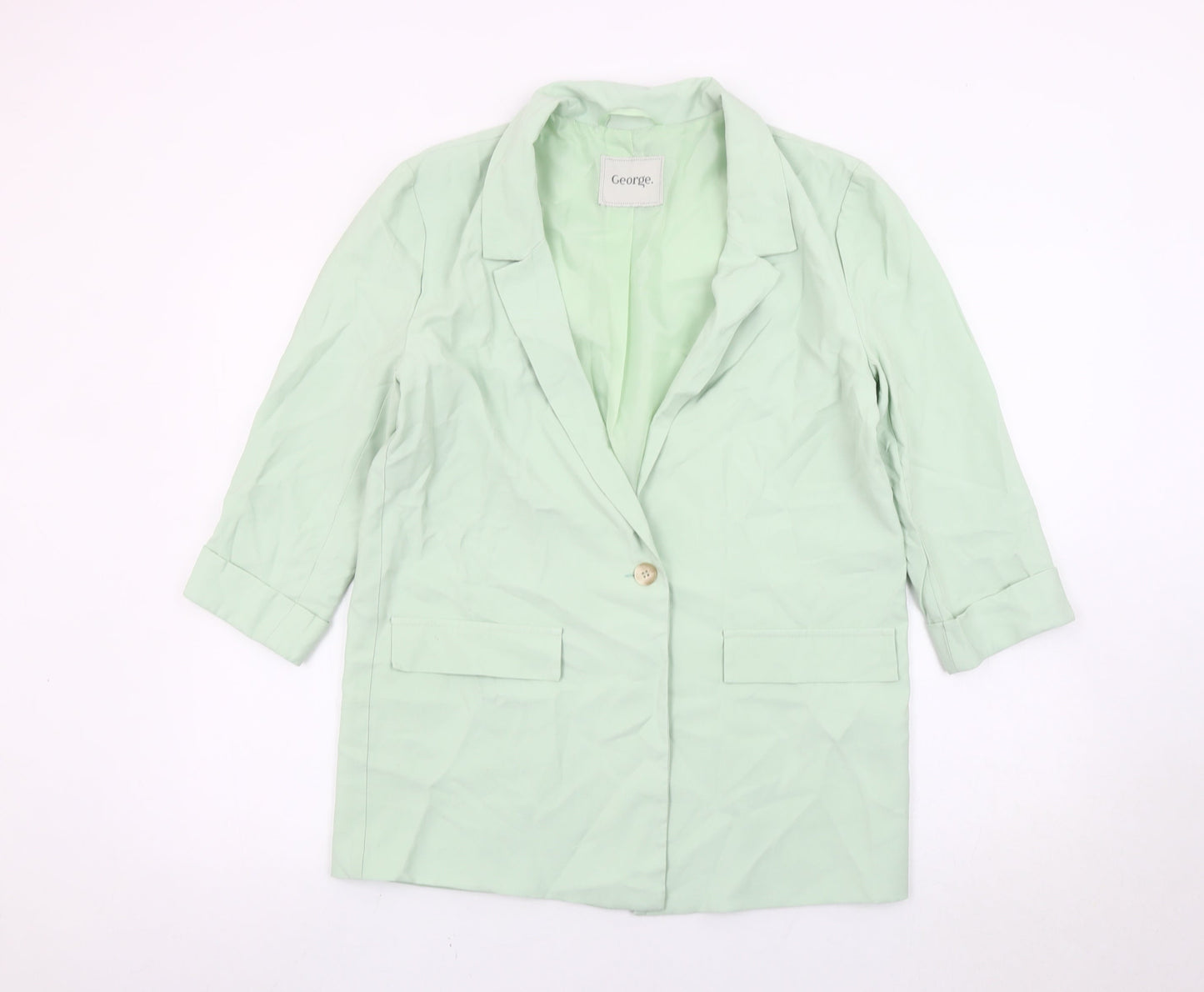 George Women’s Green Blazer Jacket Size 6 Regular Single-Breasted