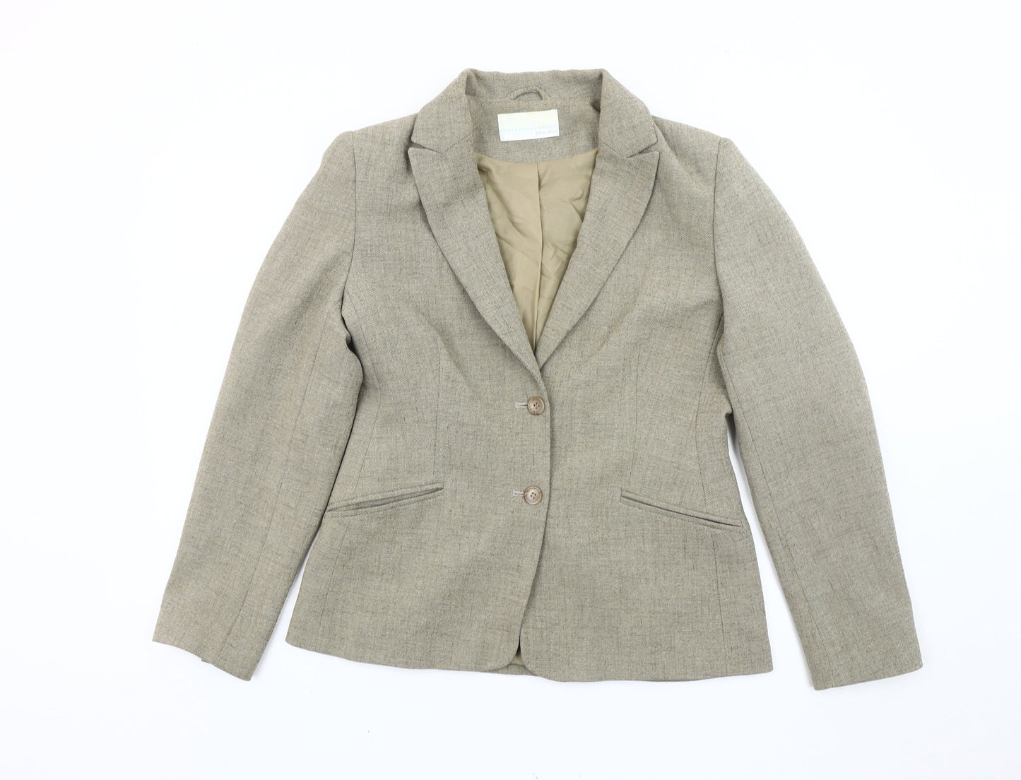 Amaranto Womens Beige Size 12 Blazer Jacket Formal Workwear