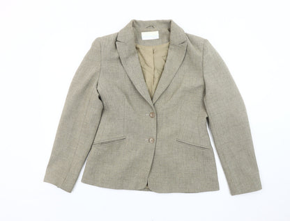 Additional front view of Amaranto women’s beige, size UK 12, blazer jacket formal workwear