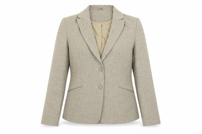 Front view of Amaranto women’s beige, size UK 12, blazer jacket formal workwear