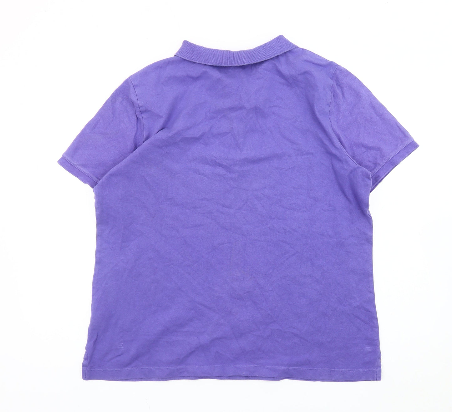 Lands' End Men's Purple Polo Shirt Classic Fit L Short Sleeve