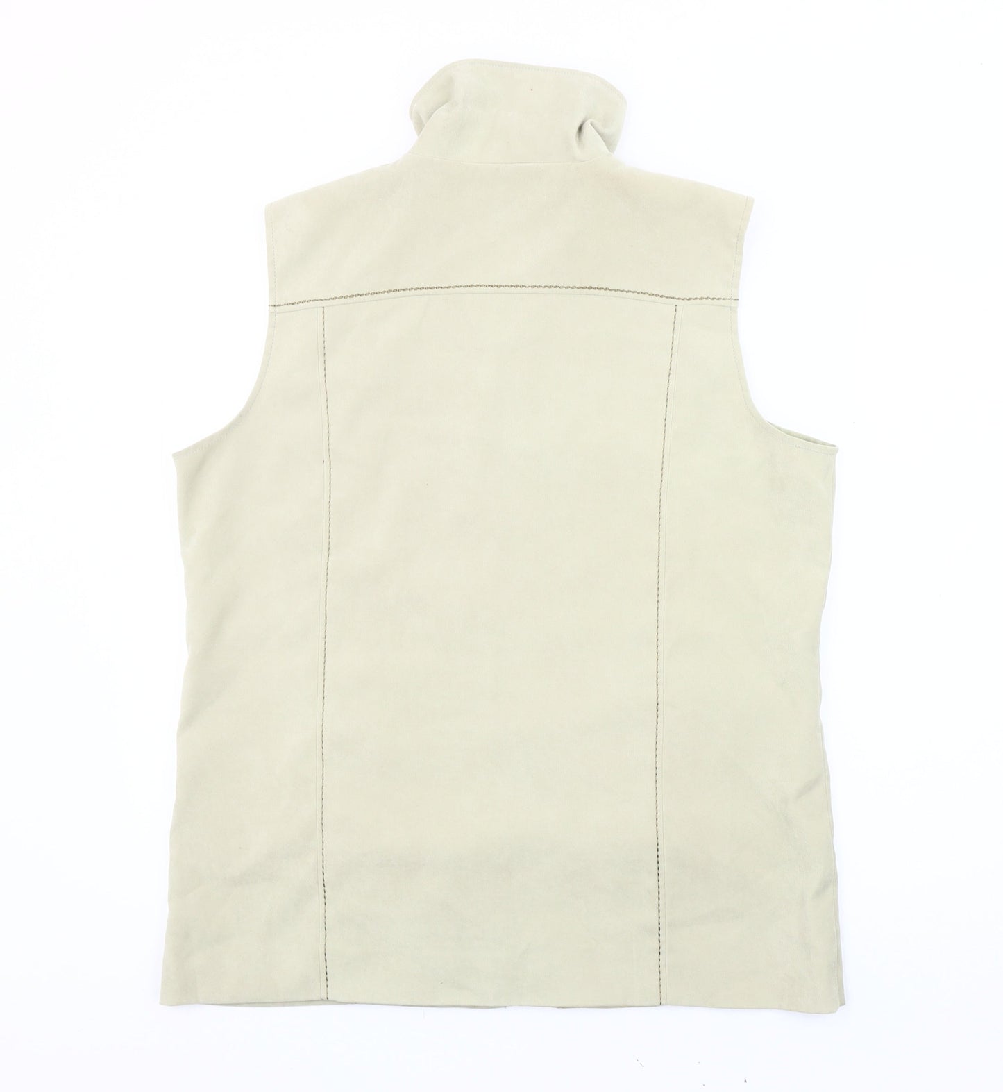 Joella Di Marco Women’s Beige Waistcoat L Sleeveless Zip Casual