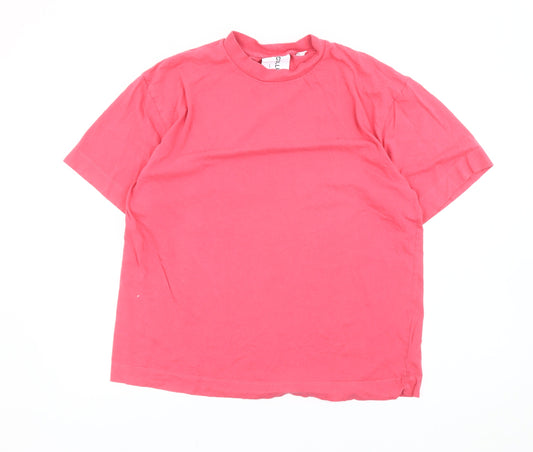 Collusion Men’s Pink Cotton Crew Neck Short Sleeve T-Shirt L