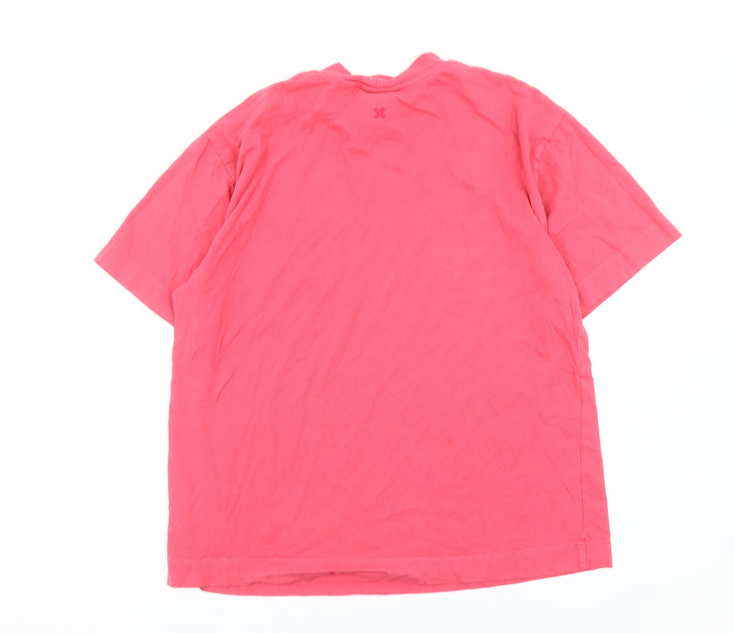 Collusion Men’s Pink Cotton Crew Neck Short Sleeve T-Shirt L