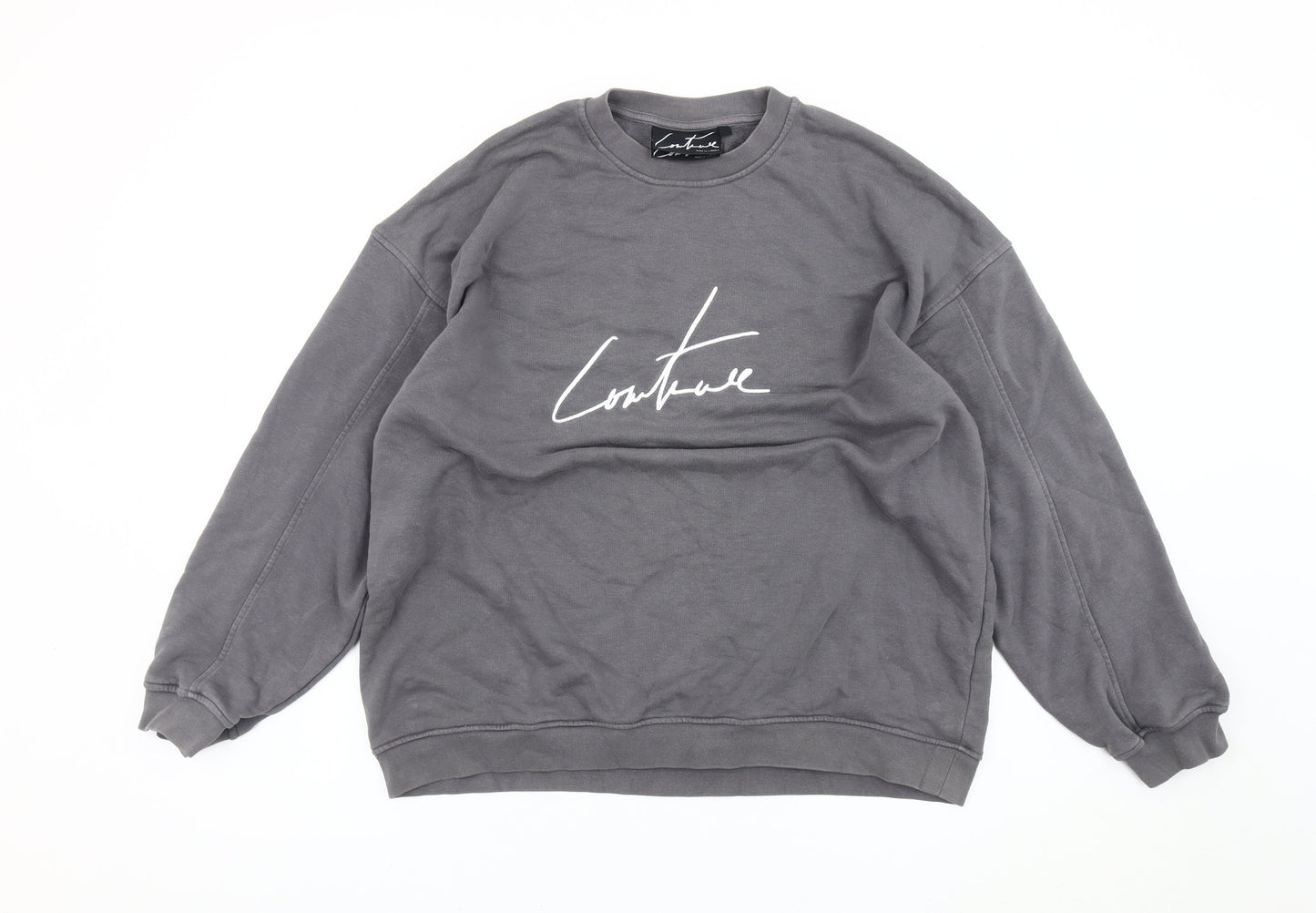 Couture Men's Grey Crew Neck Sweatshirt S Regular Fit Pullover