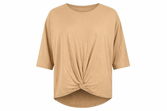 New Look Women's Beige Tunic T-Shirt Size 8 Relaxed Fit