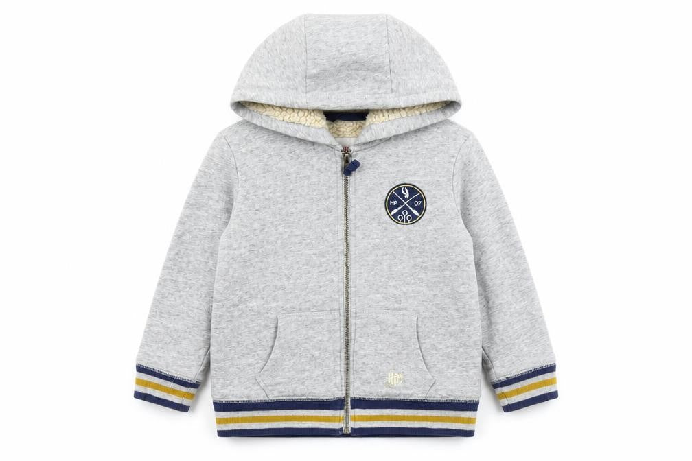 Mini Boden Harry Potter Boys Grey Hoodie 4-5Y Full Zip Fleece Lined