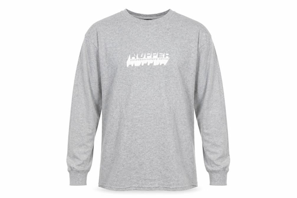 Huffer Men's Grey XL Long Sleeve Cotton Graphic T-Shirt