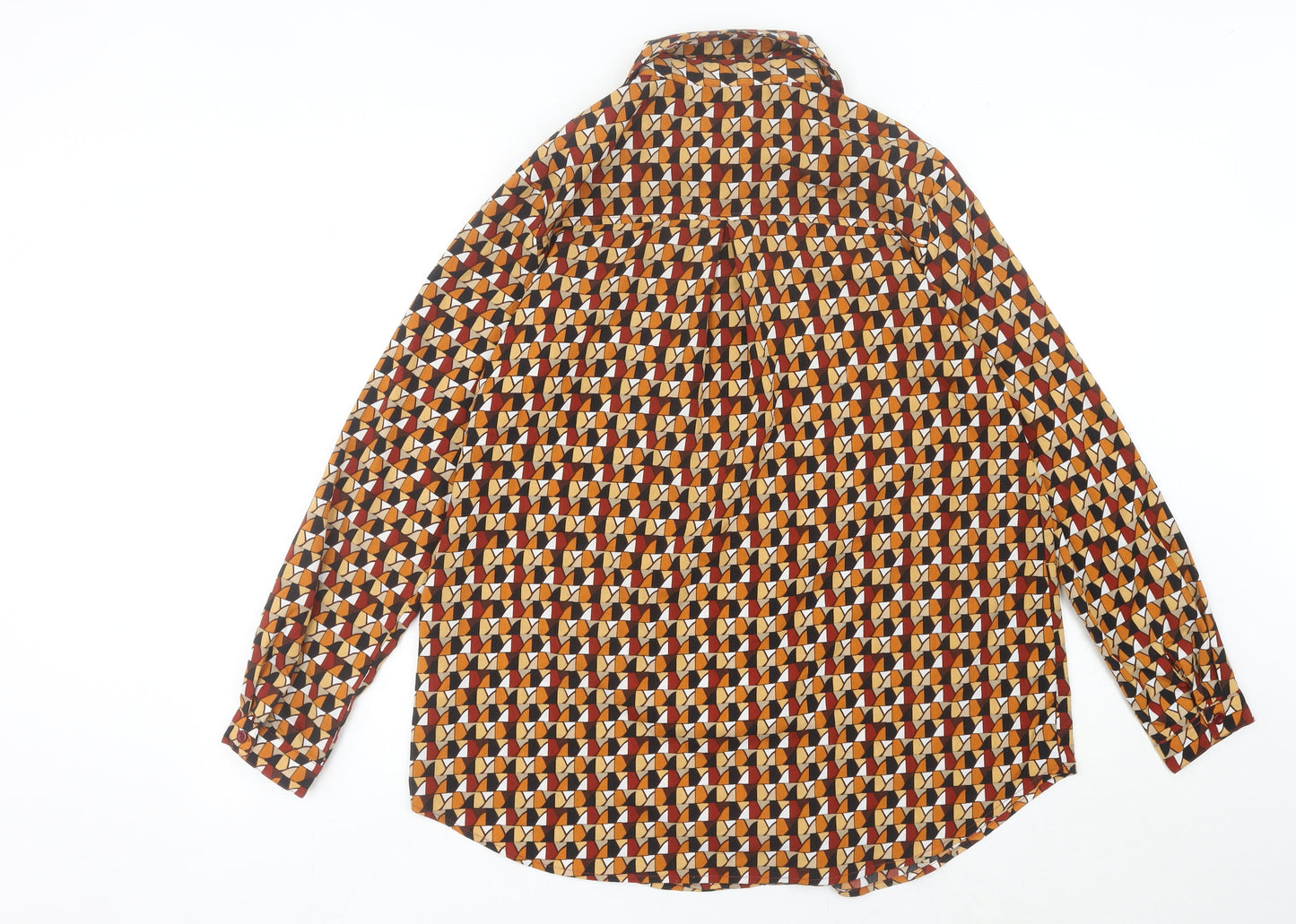 PrettyLittleThing Women’s Multicoloured Geometric Button-Up Shirt UK 8