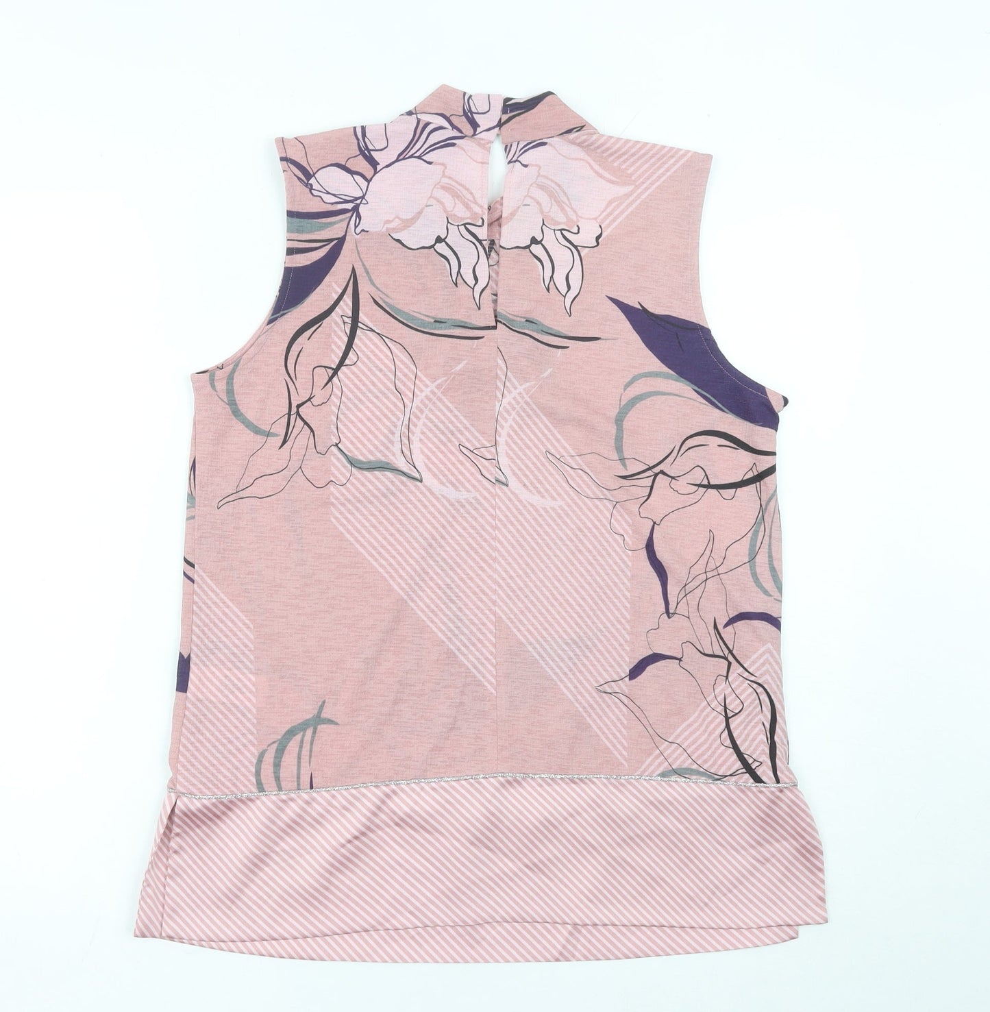 Next Women’s Pink Floral Sleeveless High Neck Blouse UK 12