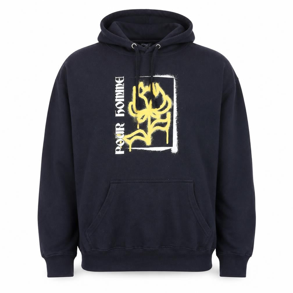 boohooMAN Men’s Black Pullover Hoodie L Graphic Print Logo