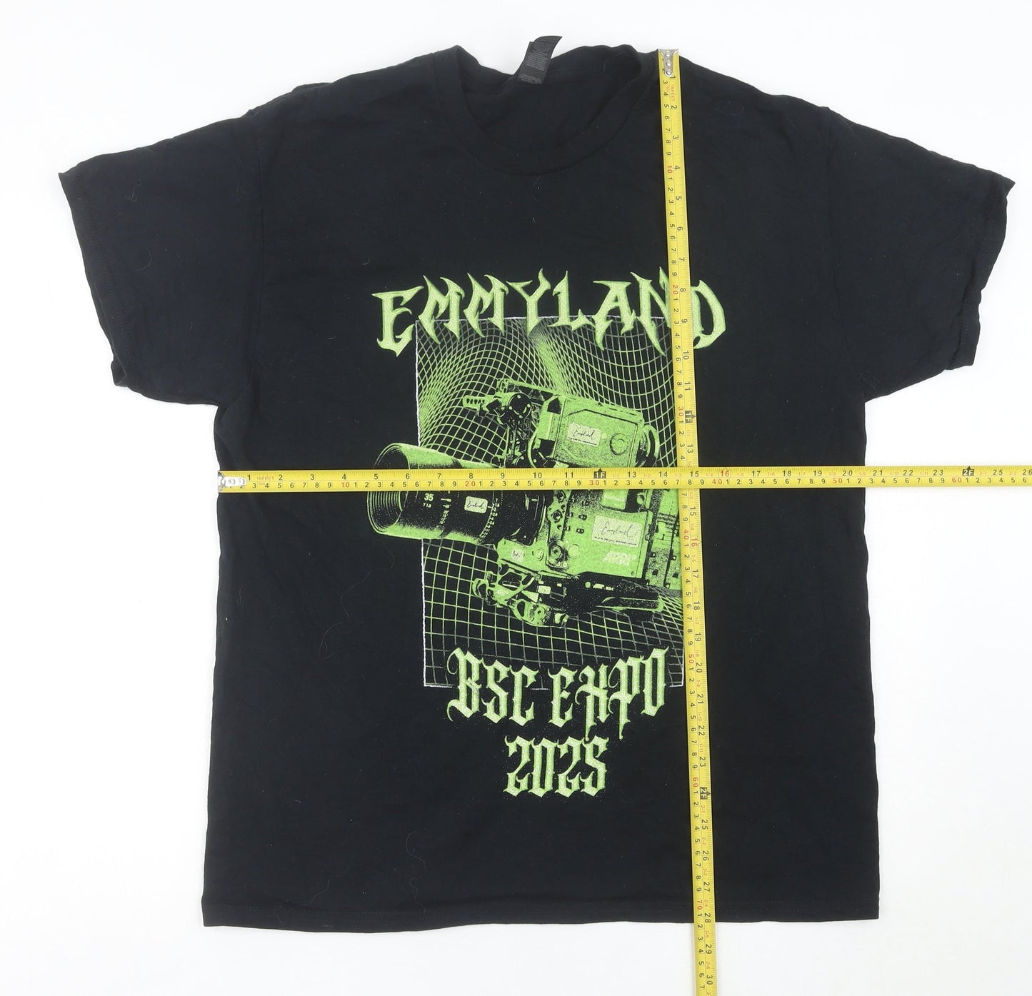 Gildan Men's Black Large Graphic Print Crew Neck T-Shirt
