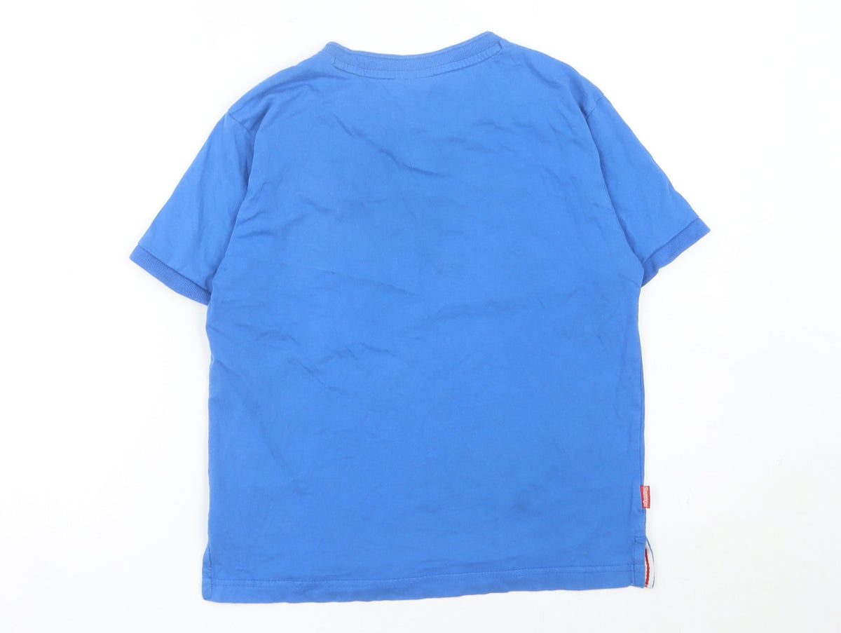 Slazenger Boys Blue 9-10 Years V-Neck Cotton Short Sleeve T-Shirt