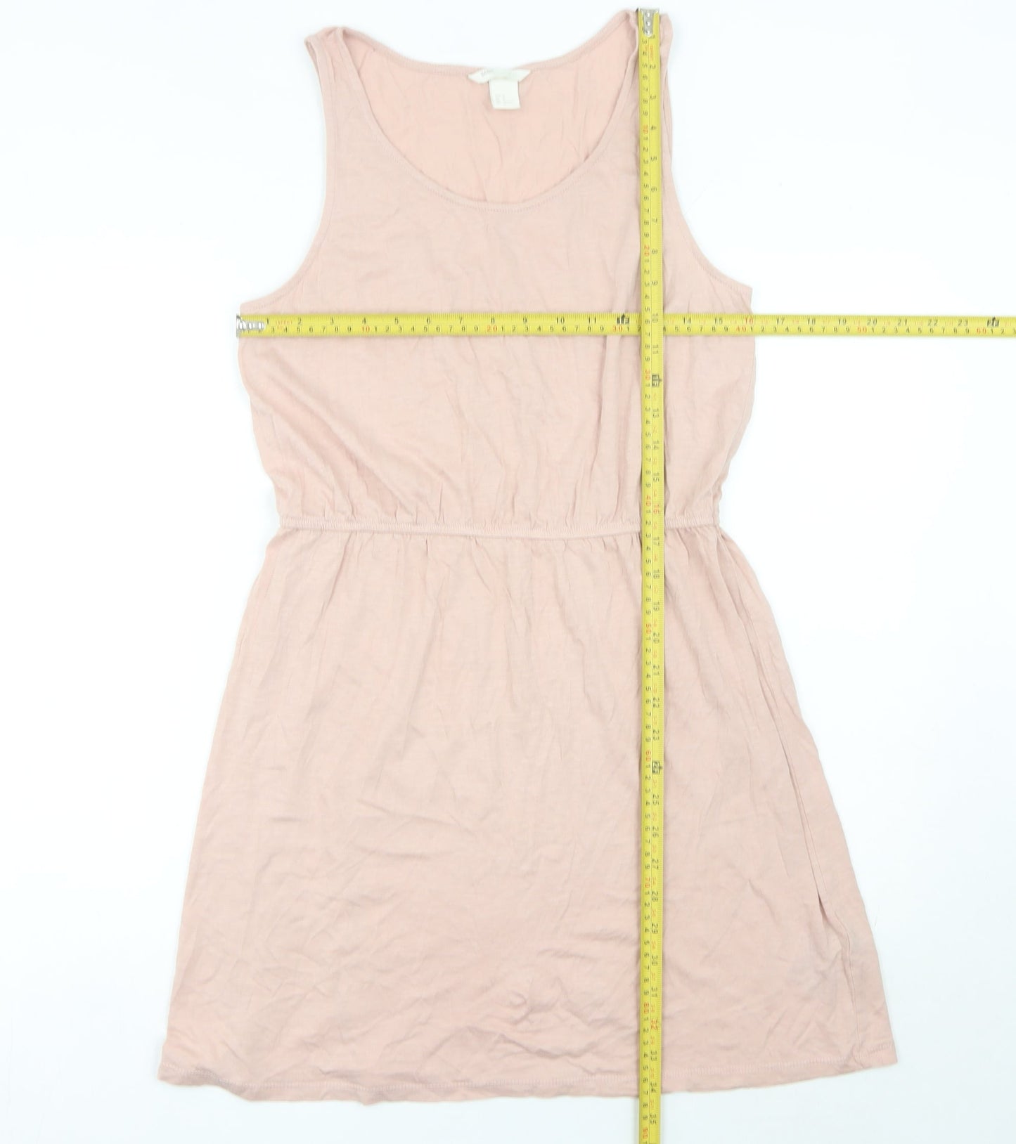 H&M Women’s Pink Knee Length Tank Dress Size 12 Cotton Modal