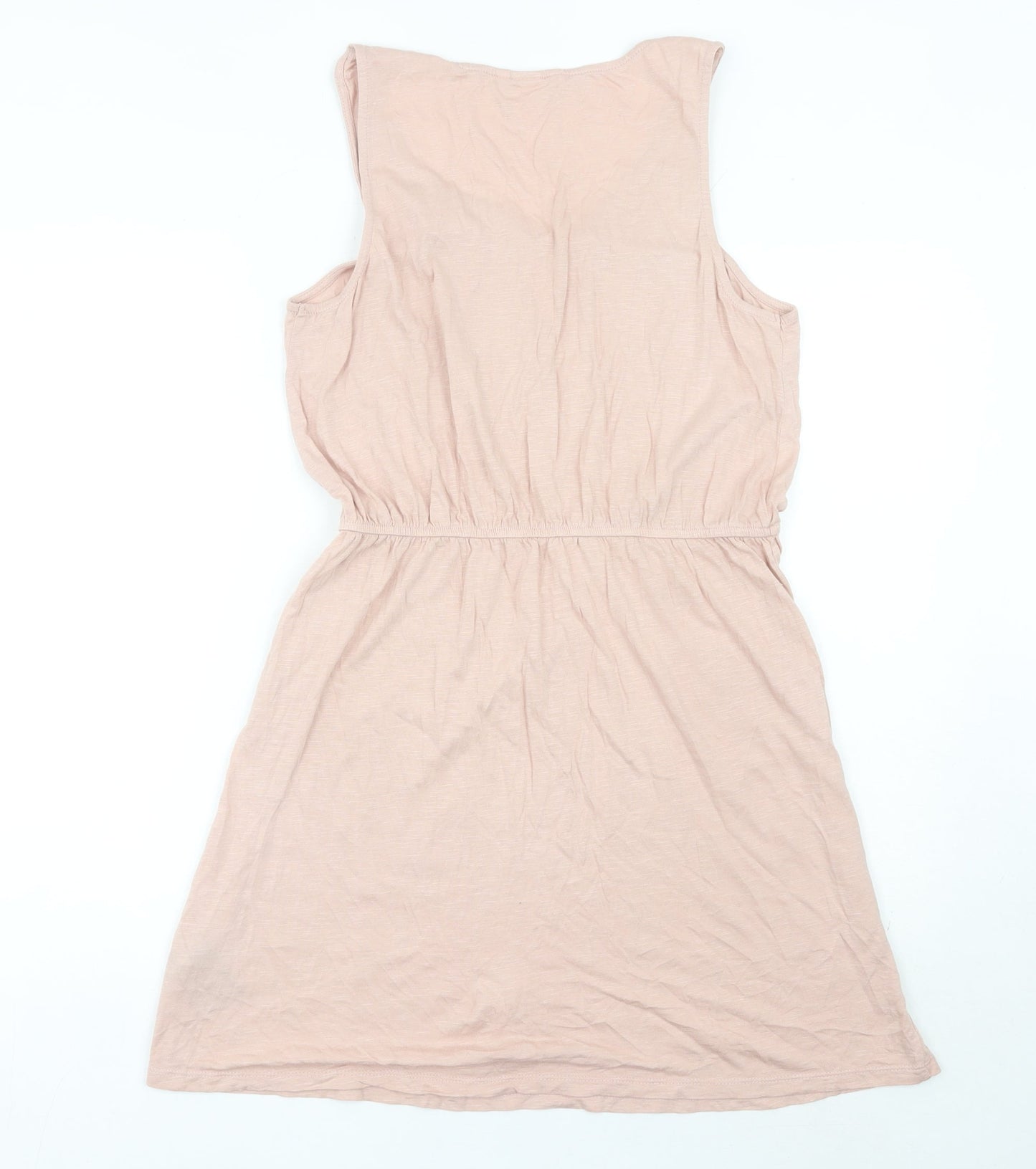 H&M Women’s Pink Knee Length Tank Dress Size 12 Cotton Modal
