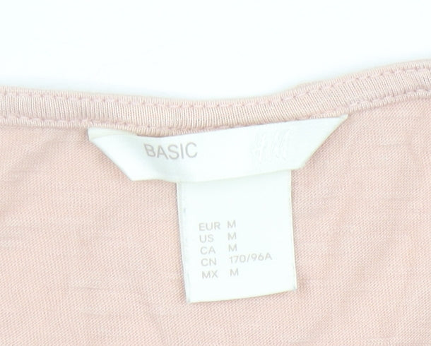 H&M Women’s Pink Knee Length Tank Dress Size 12 Cotton Modal