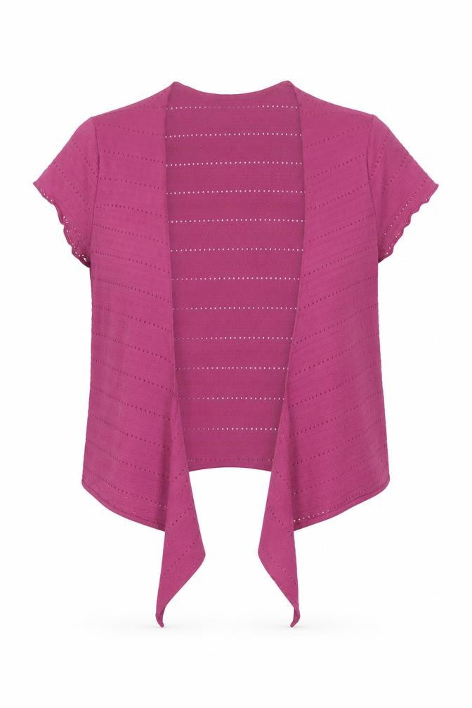 Marks & Spencer Women’s Pink Size 10 Open Knit Short Sleeve Cardigan