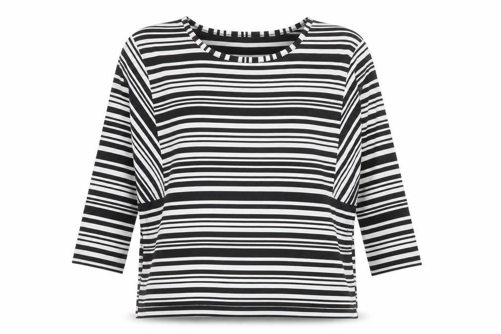 Anthology Women’s Black White Striped Plus Size 24 Jersey Top