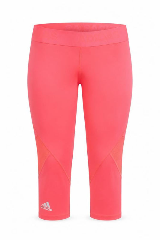 Adidas Womens Pink Capri Leggings S Slim Fit Breathable Activewear