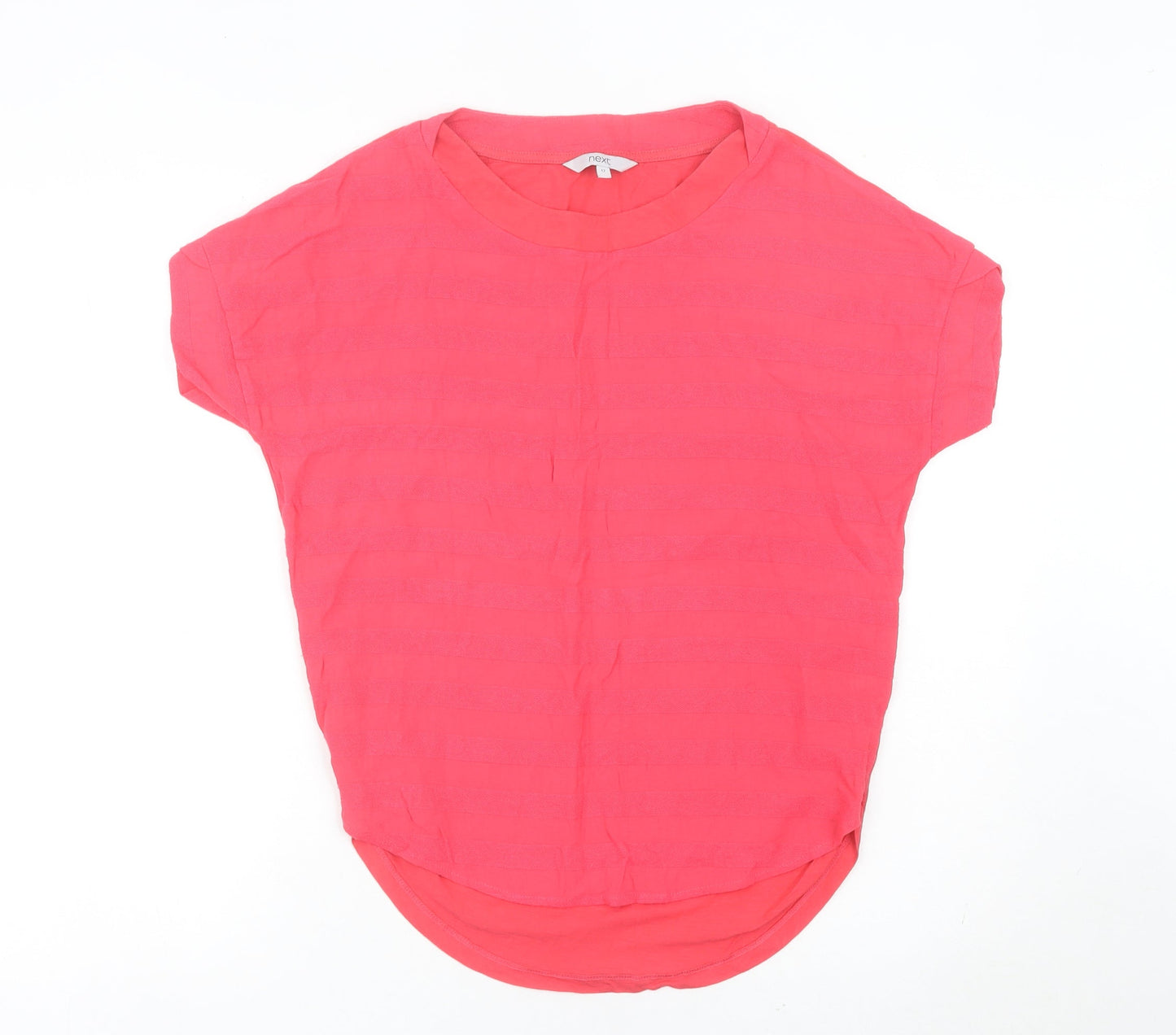 Next Women Pink Size 12 Short Sleeve Crew Neck T-Shirt