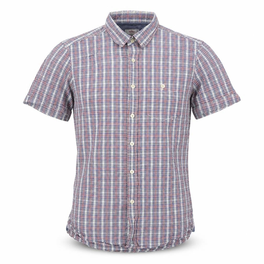 Lefties Men’s Multicoloured Check Short Sleeve Button-Up Shirt Size S