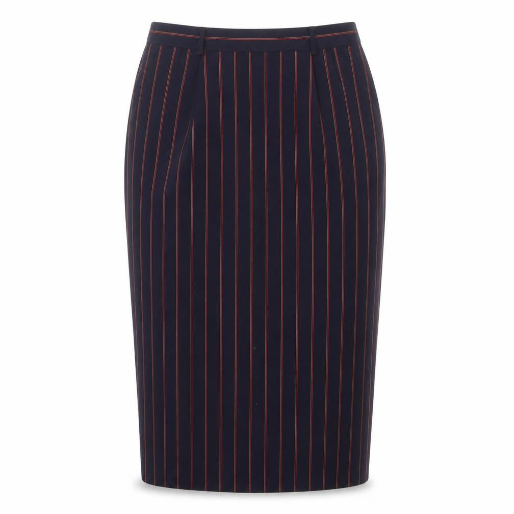 Austin Reed Women’s Blue Striped Wool Pencil Midi Skirt Size 12