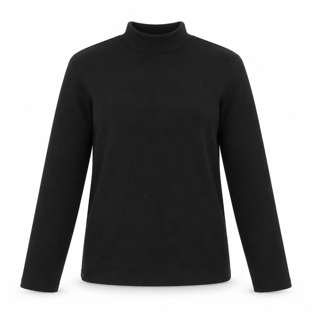 Mango Women's Black Mock Neck Long Sleeve Knit Top Size M