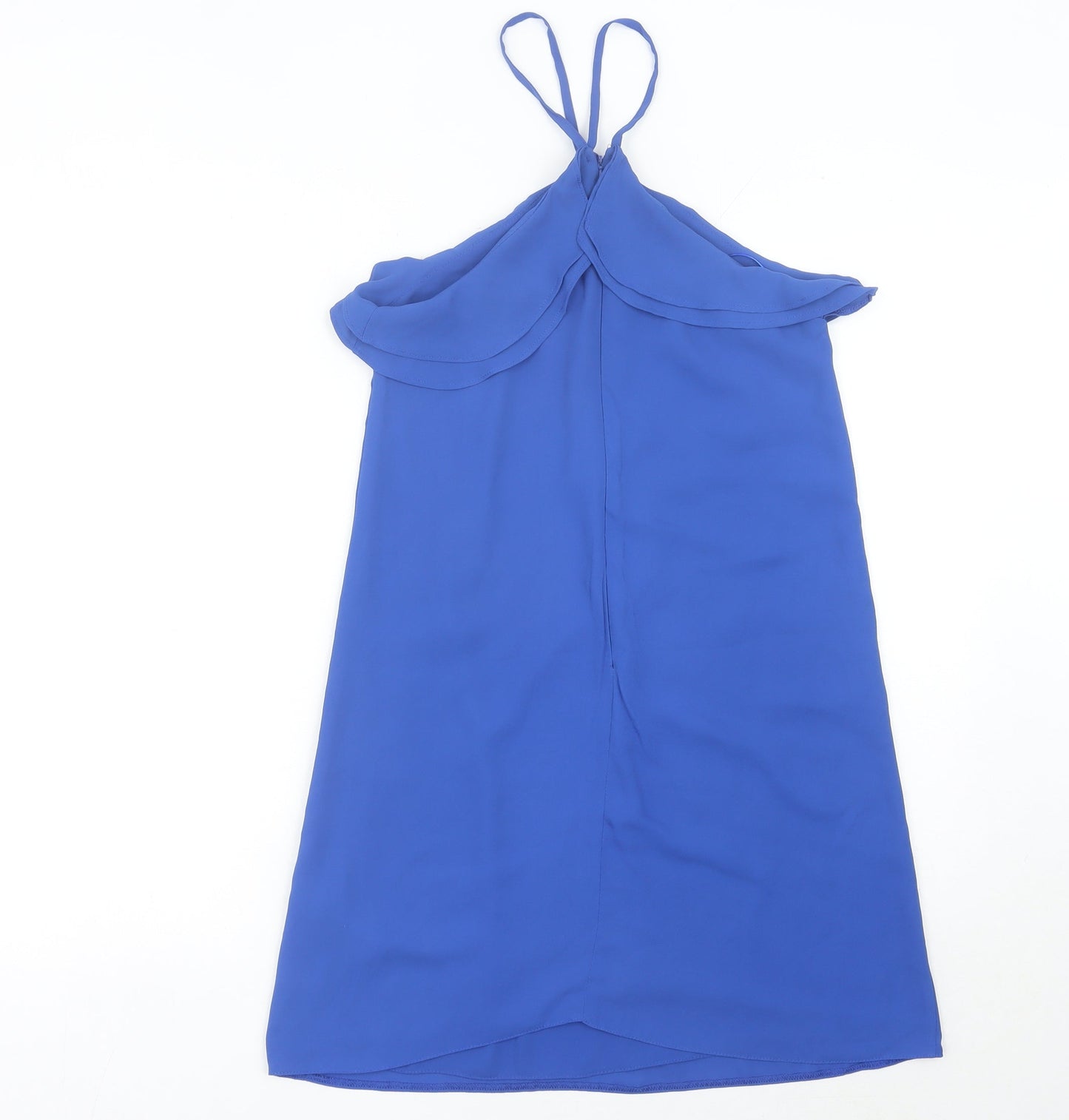 Miss Selfridge Women’s Blue Size 8 Halter Slip Dress Ruffle Detail