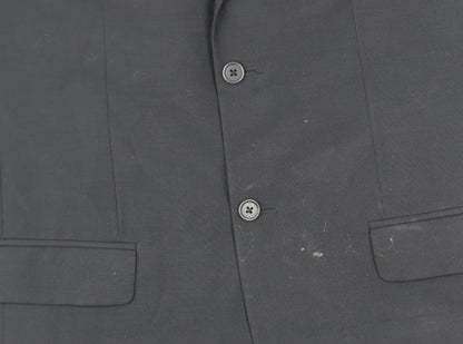 Next Men’s Black Wool Suit Jacket 40R Regular Fit Two Button