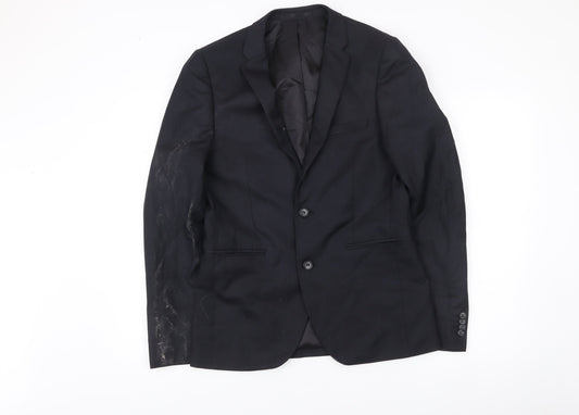 Topman Men's Black 38 Slim Fit Blazer Jacket Smart Classic Formal