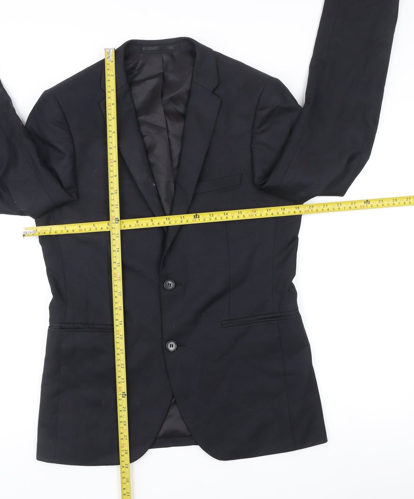 Topman Men's Black 38 Slim Fit Blazer Jacket Smart Classic Formal
