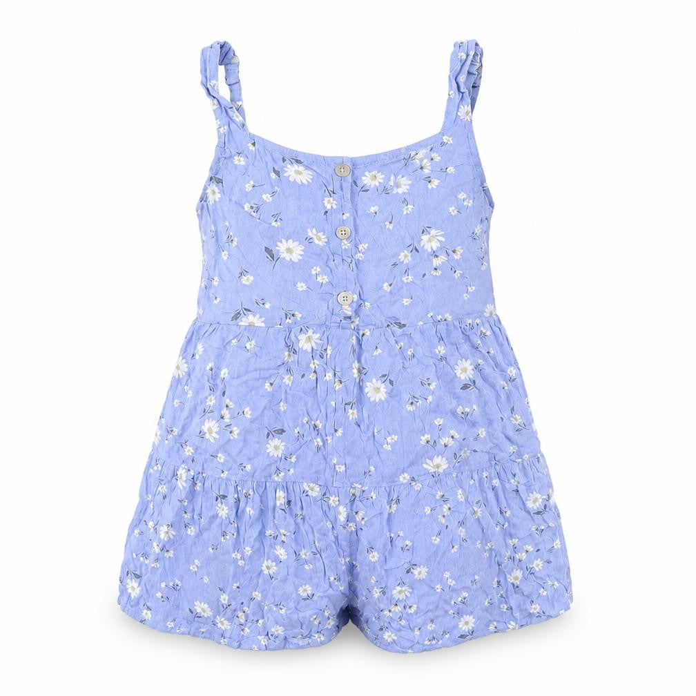 Abercrombie & Fitch Kids Girls Blue Floral Playsuit Size 9-10 Years Summer Casual
