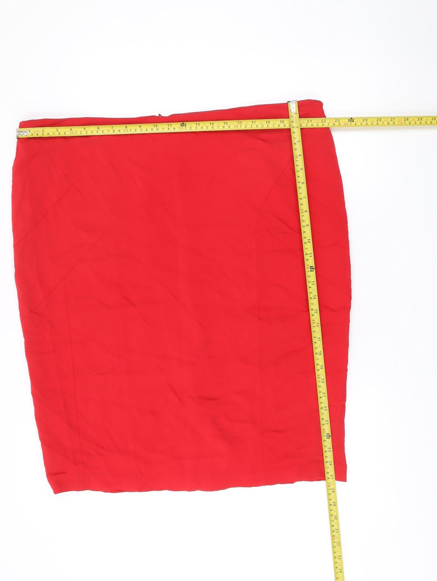Marks and Spencer Per Una Red Pencil Skirt Women Size 22 Knee Length